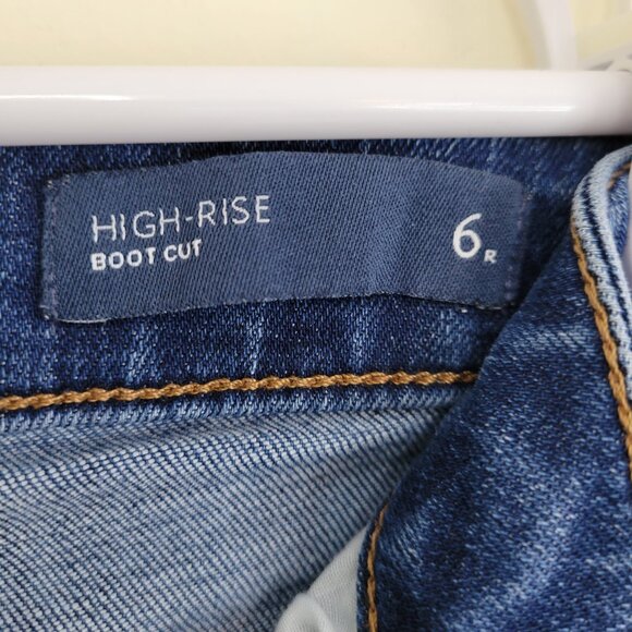 J. Jill High Rise Boot Cut Jeans Stretch Frayed Hem Women's Size 6 - Picture 9 of 12